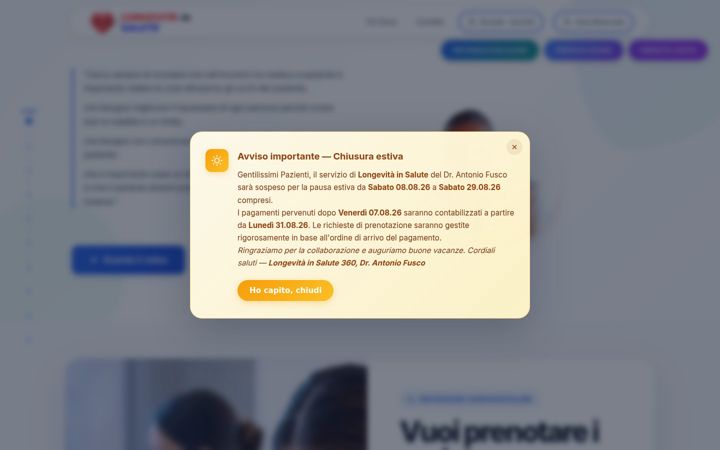 Screenshot of longevitainsalute.it