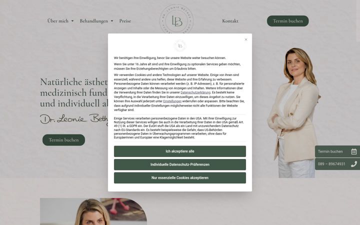 Screenshot of longevity-beauty.de
