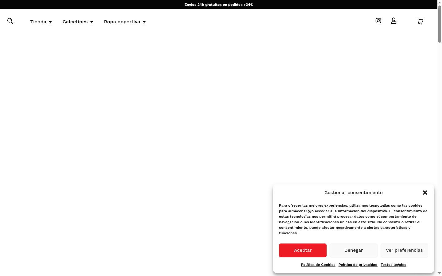 Screenshot of the consent banner shown before any interaction
