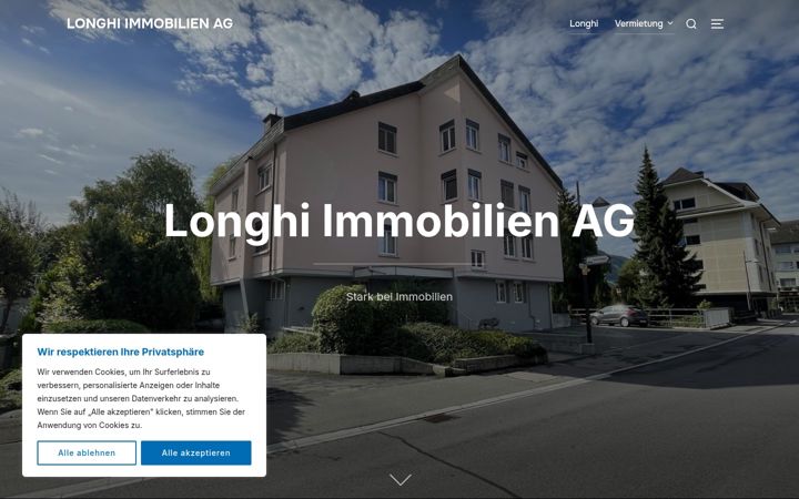 Screenshot of longhi-immobilien.ch