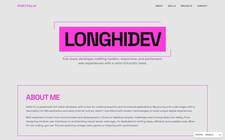 Screenshot of longhidev.it