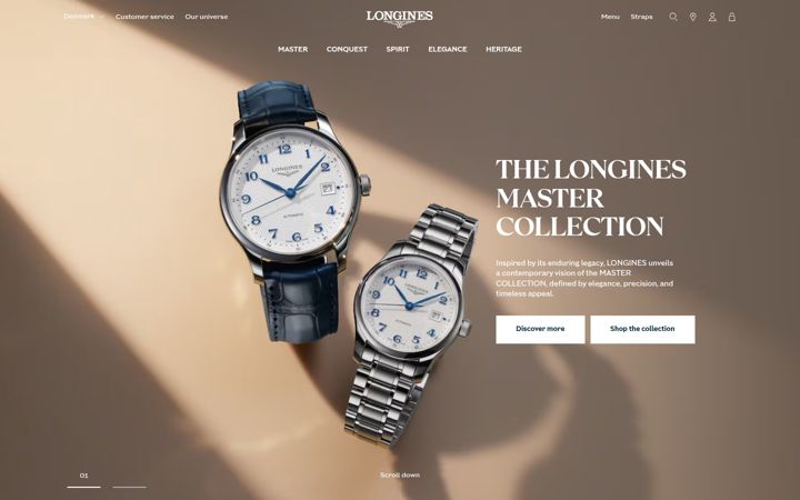Screenshot ta' longines.com