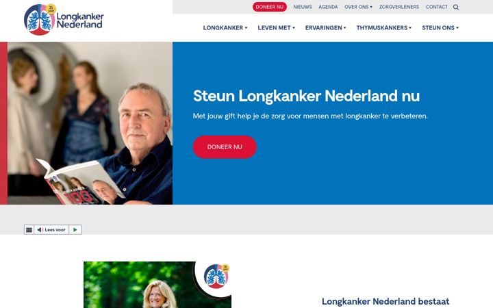 Screenshot of longkankernederland.nl