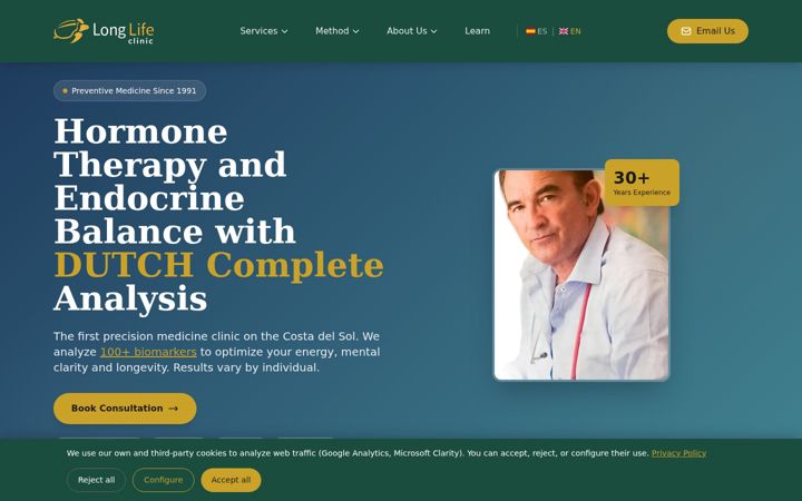 Screenshot of longlifeclinic.com