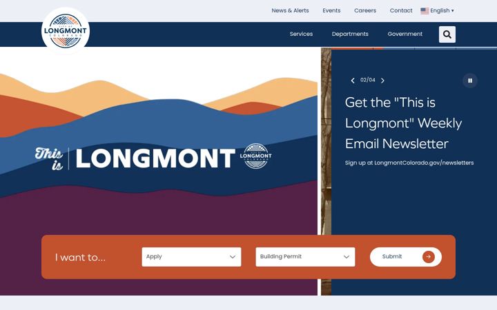Screenshot of longmontcolorado.gov
