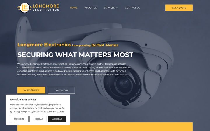 Screenshot of longmoreelectronics.com