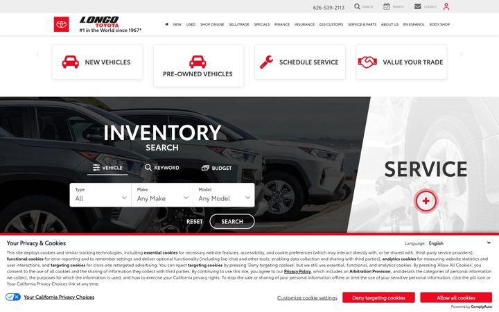 Screenshot of longotoyota.com