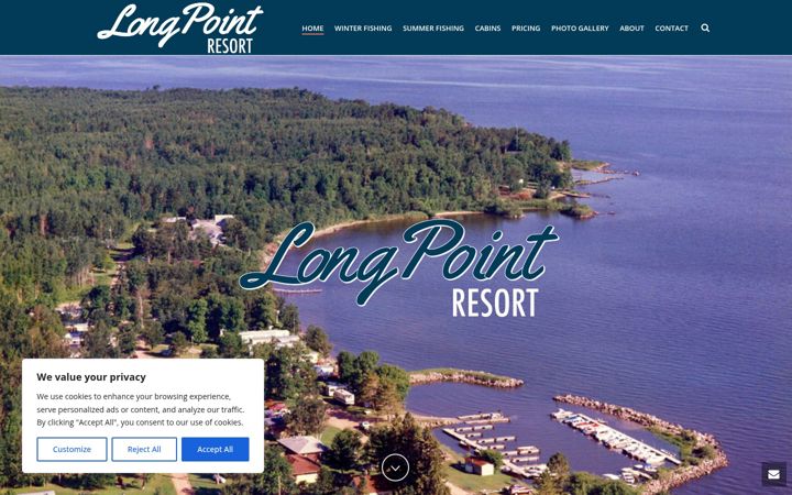 Screenshot of longpointresort.com