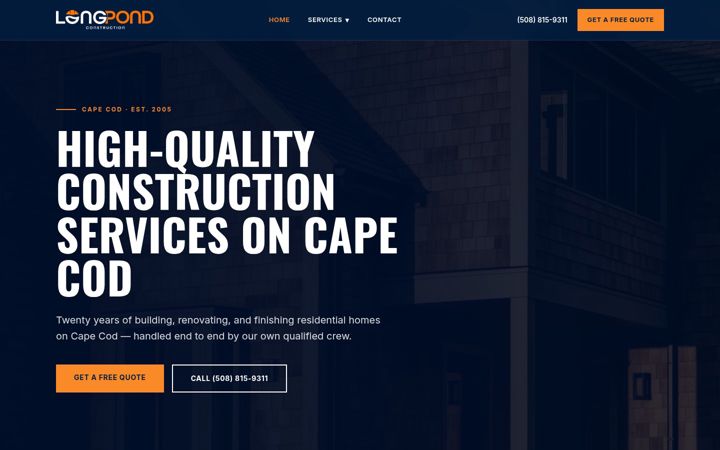Screenshot of longpondconstruction.com