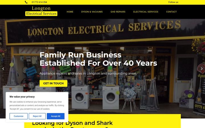 Screenshot of longtonelectricalservices.co.uk