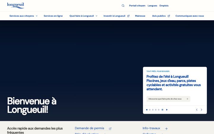 Screenshot of longueuil.quebec