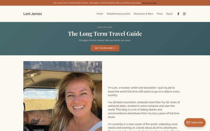 Screenshot of lonijames.com
