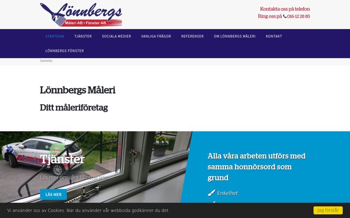 Screenshot of lonnbergsmaleri.se