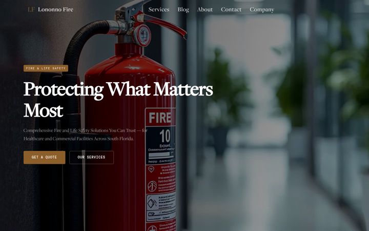 Screenshot of lononnofire.com