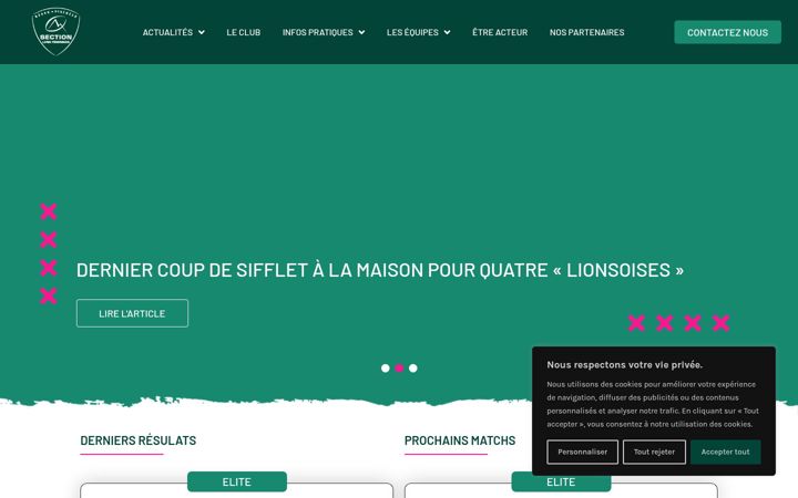 Screenshot of lonsrugbyfeminin.com