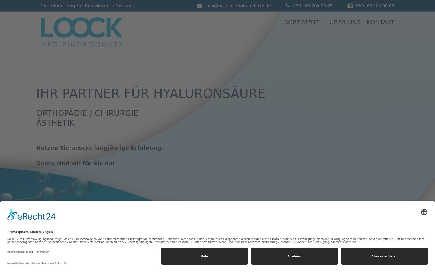 Screenshot of the consent banner shown before any interaction