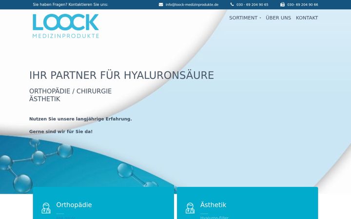 Screenshot of loock-medizinprodukte.de