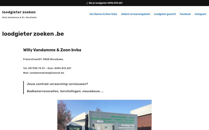 Screenshot of loodgieterzoeken.be