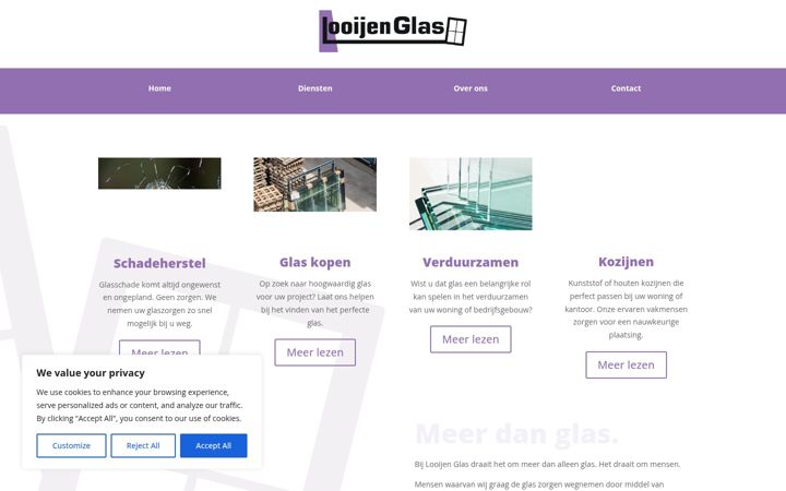 Screenshot of looijenglas.nl