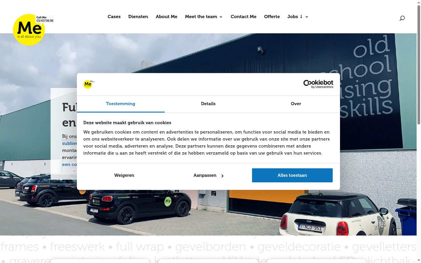 Ekrānuzņēmums ar piekrišanas baneri, kas tika rādīts pirms jebkādas mijiedarbības
