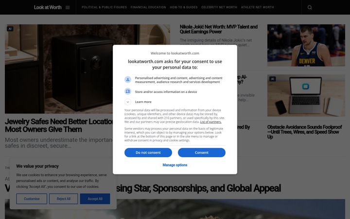 Screenshot of lookatworth.com