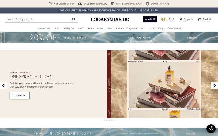 Screenshot of lookfantastic.ie