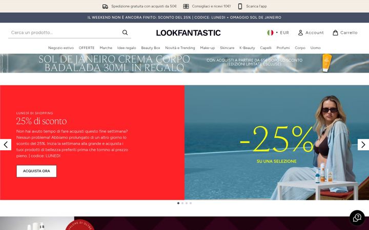 Screenshot of lookfantastic.it