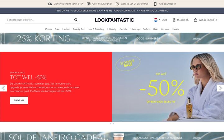 Screenshot of lookfantastic.nl