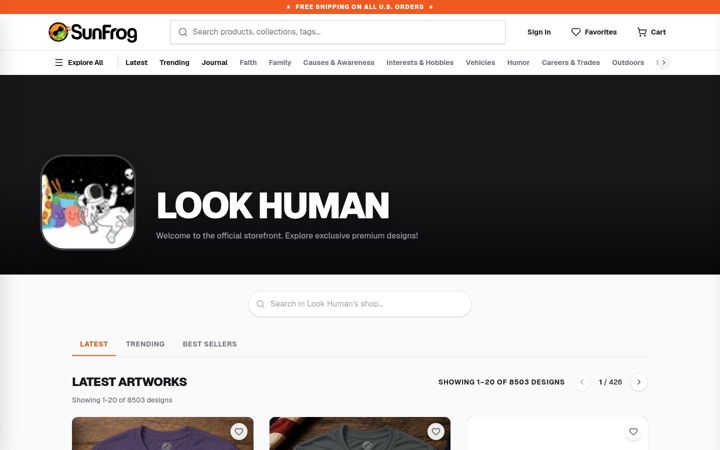 Zrzut ekranu lookhuman.com