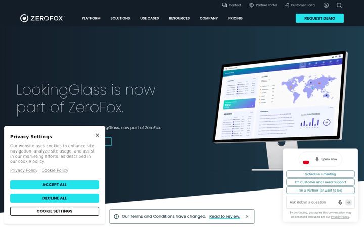 Screenshot of lookingglasscyber.com