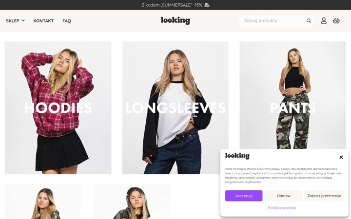 Screenshot of lookingwear.com