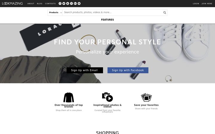 Screenshot of lookmazing.com