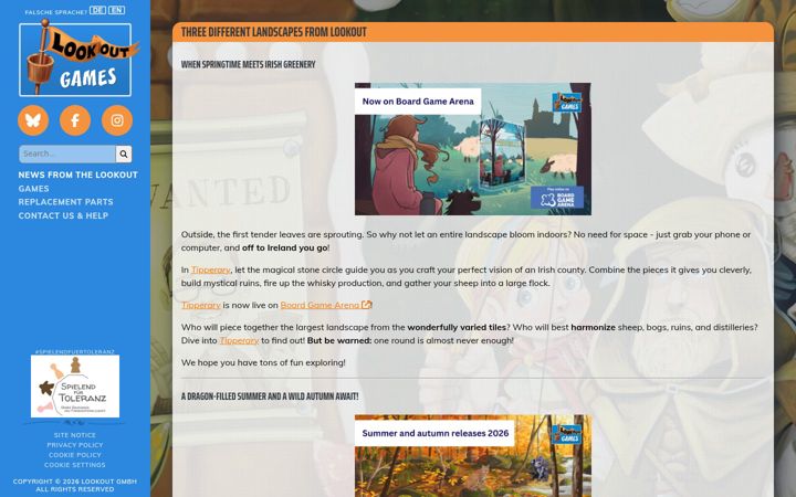 Screenshot of lookout-spiele.de