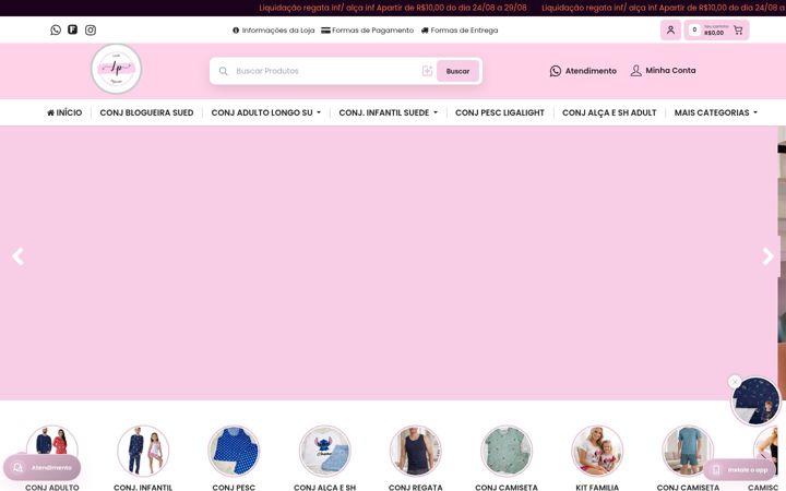 Screenshot of lookpijamas.com.br