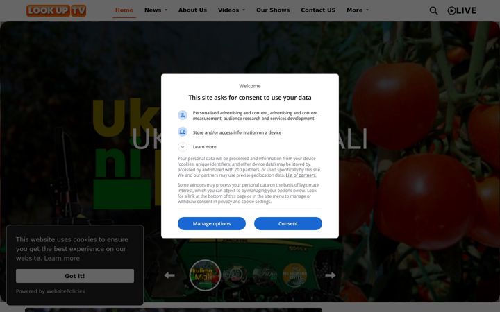 Screenshot of lookuptv.co.ke