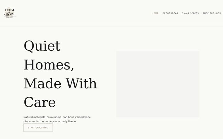 Screenshot of loomandglowhome.com