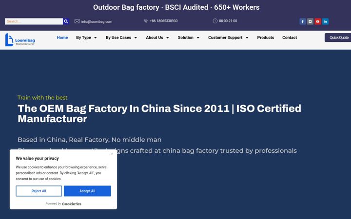 Screenshot of loomibag.com