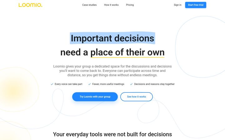 Screenshot van loomio.com