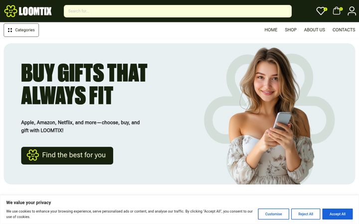 Screenshot of loomtix.com