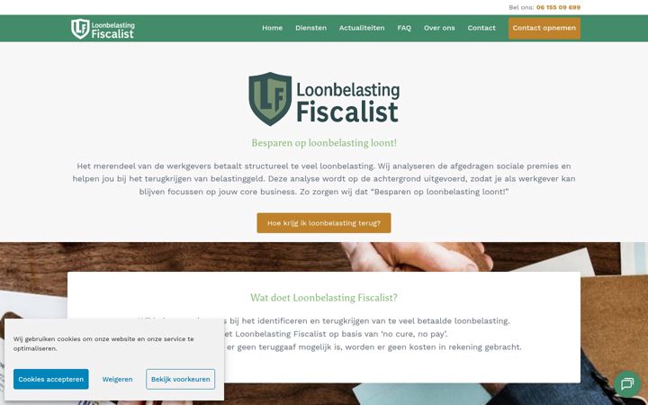 Screenshot of loonbelastingfiscalist.nl
