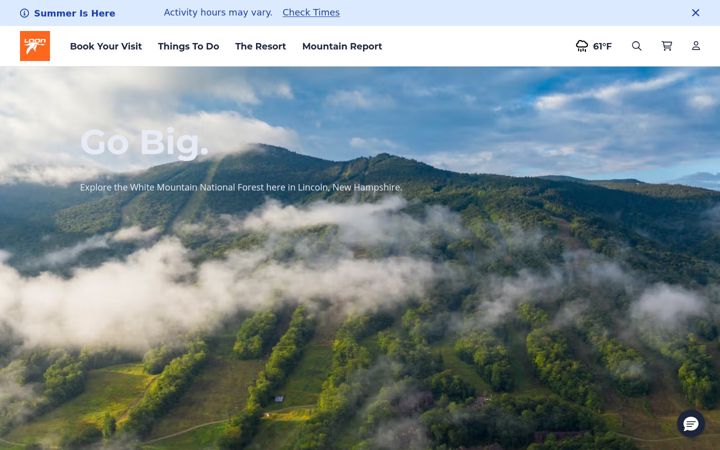 Screenshot of loonmtn.com