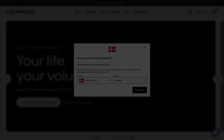 Skærmbillede af loopearplugs.com