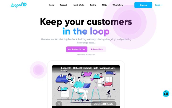 Screenshot of loopedin.io