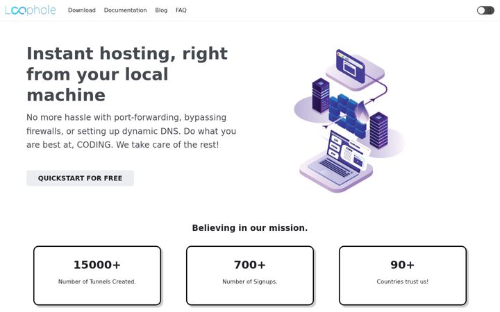 Skjámynd af loophole.site