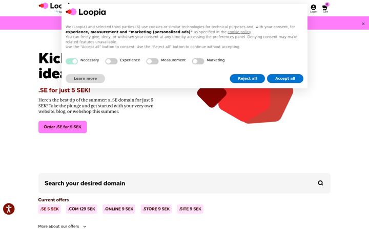 Kuvakaappaus sivustosta loopia.com