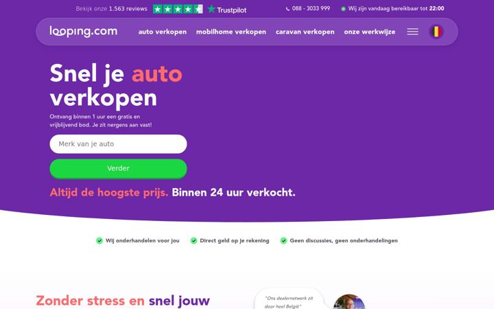 Screenshot of looping.be