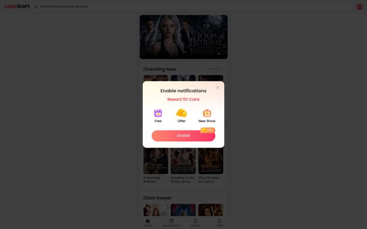 Screenshot of loopshort.com