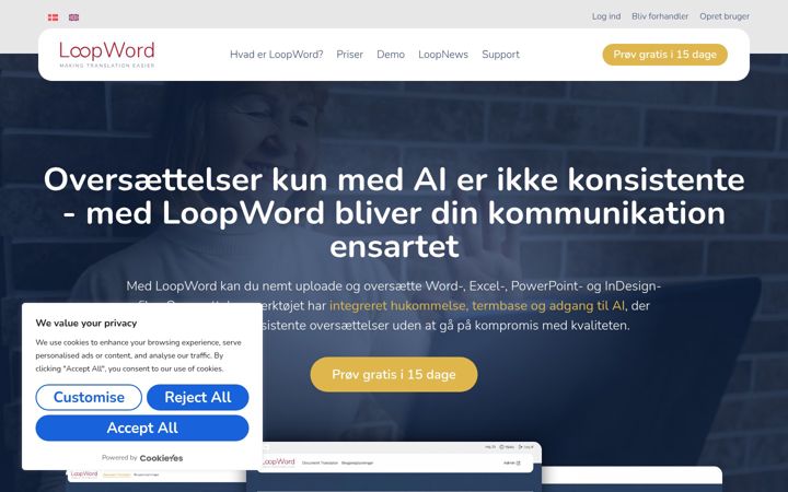 Screenshot of loopword.com