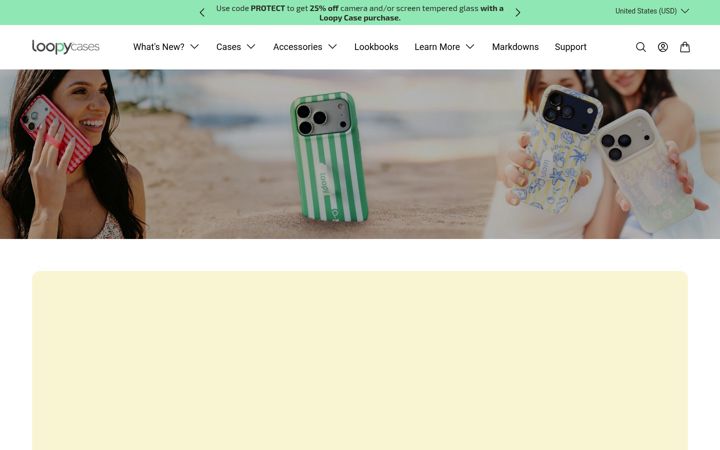 Skärmbild av loopycases.com