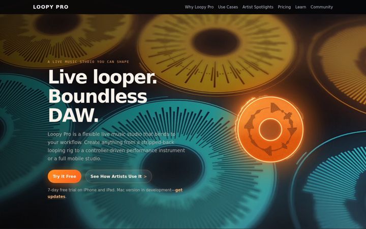 Captura de pantalla de loopypro.com